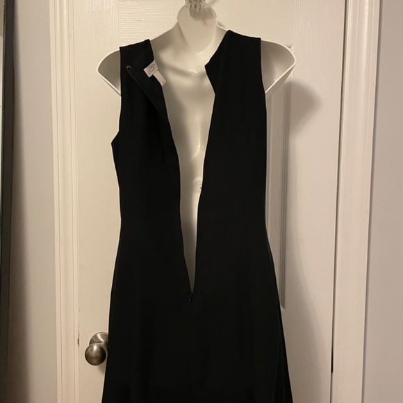 Loft Pleated Skirt Dress Sz 6 Black Zip Up - Picture 6 of 12